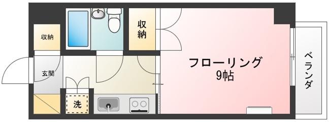 クレールHOUKI(1K/3階)の間取り写真