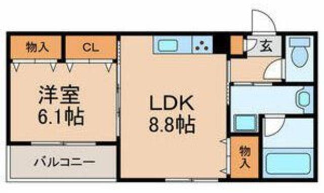 プラムハイツ(1LDK/1階)の間取り写真