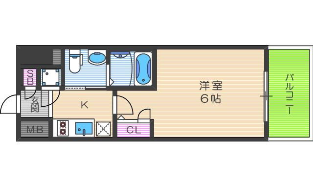 エスリード福島シティグランツ(1K/5階)の間取り写真
