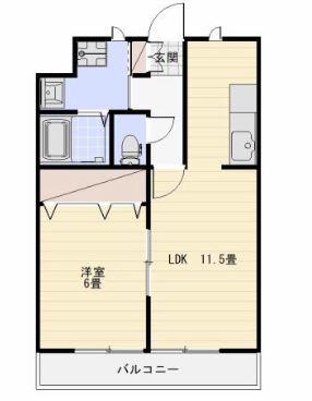 MS DREAMXIV(1LDK/1階)の間取り写真