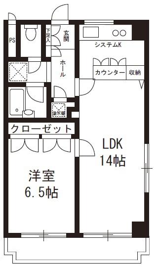 コンフォール目黒(1LDK/4階)の間取り写真