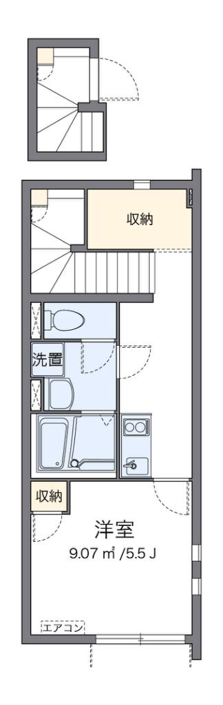 クレイノルレクチェ(1K/2階)の間取り写真