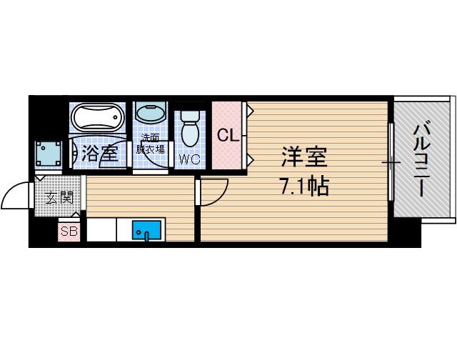 ヴィルコリーヌ(1K/2階)の間取り写真
