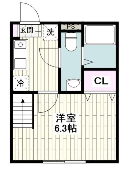 グリーンパーク(1K/1階)の間取り写真