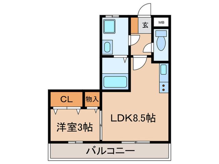 ネオステージ(1LDK/3階)の間取り写真
