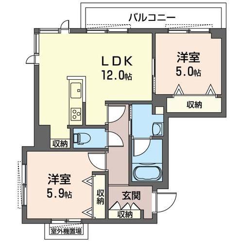 クレスト トボリIII(2LDK/3階)の間取り写真
