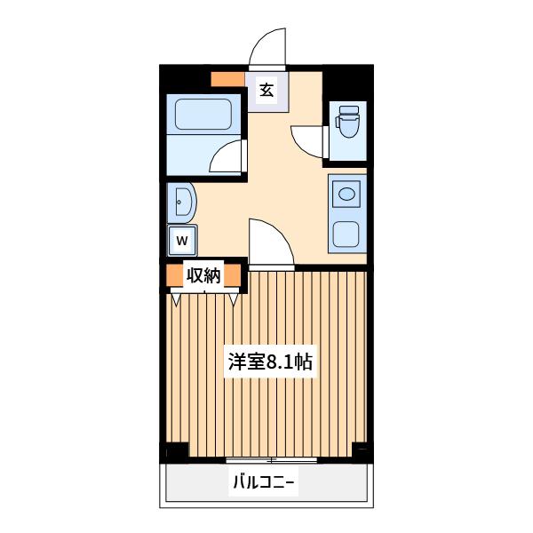 サンヒルズ2(1K/3階)の間取り写真