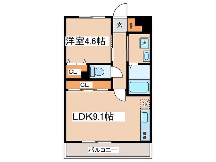 メゾンクレール(1LDK/1階)の間取り写真