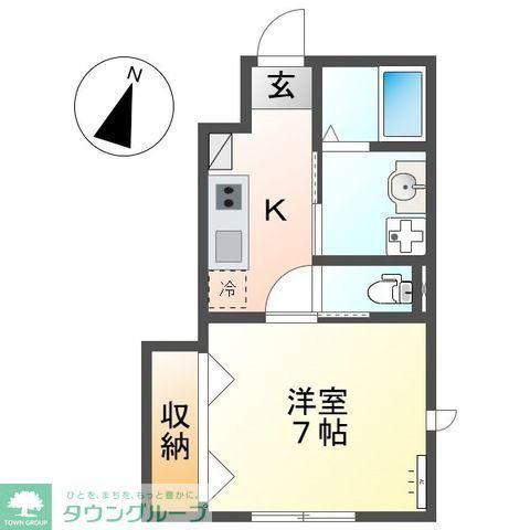 エクレール(1K/1階)の間取り写真