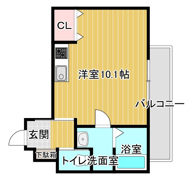TKマンションV(ワンルーム/3階)の間取り写真