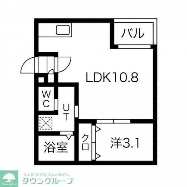 WARREN SHIMOKOMENOII(1LDK/1階)の間取り写真