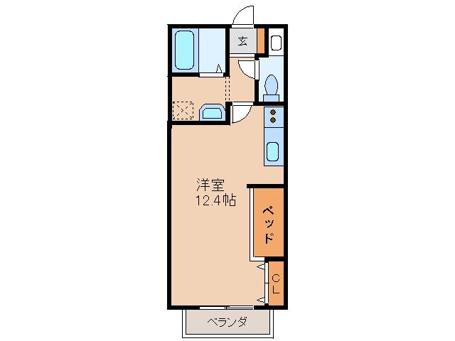 サン・FRIENDSF岩崎(ワンルーム/2階)の間取り写真