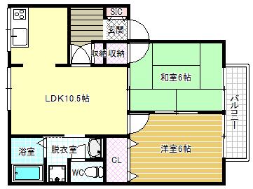 ニンフハイツ(2LDK/1階)の間取り写真