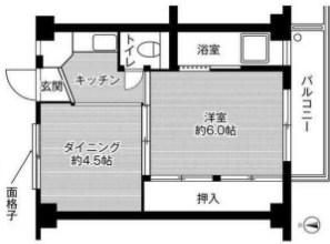 ビレッジハウス今在家 1号棟(2K/1階)の間取り写真