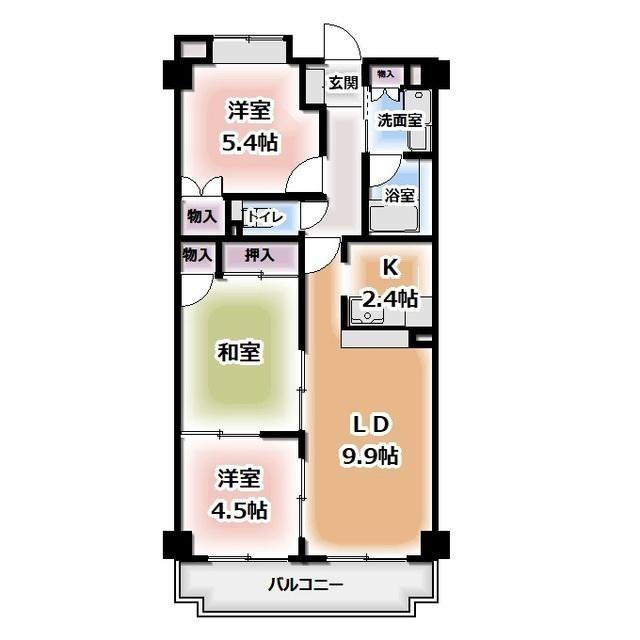 ビラ ヴェスタ(3LDK/3階)の間取り写真