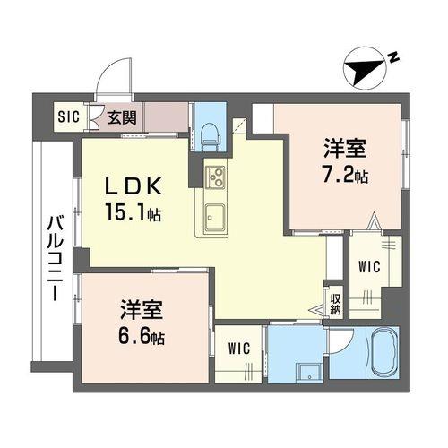 ルミエール(2LDK/3階)の間取り写真