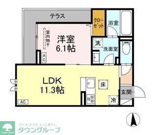 エリシア泉町(1LDK/2階)の間取り写真