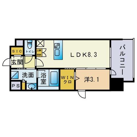 シーズンフラッツ高砂(1LDK/12階)の間取り写真