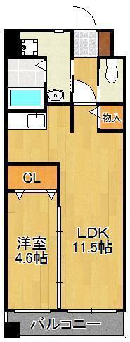 シグナス(1LDK/2階)の間取り写真