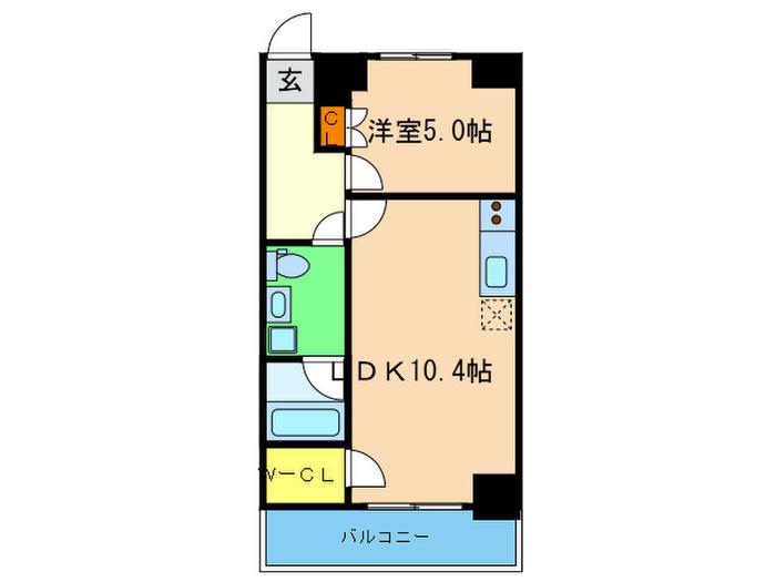 LADOUCEUR中之島(1LDK/5階)の間取り写真