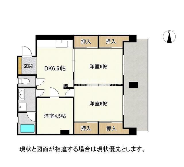 諏訪駅前ビル(3DK/2階)の間取り写真