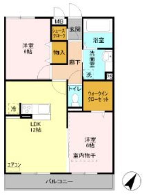 レジェンド ピア(2LDK/3階)の間取り写真