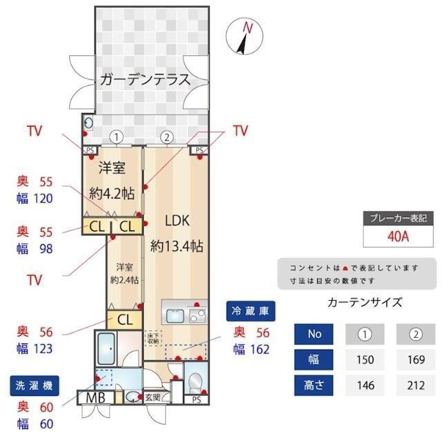 ズーム蒲田イースト(2LDK/1階)の間取り写真