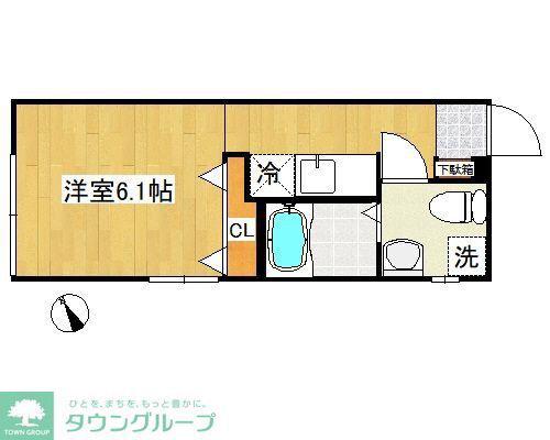 ロータス板橋(1K/1階)の間取り写真