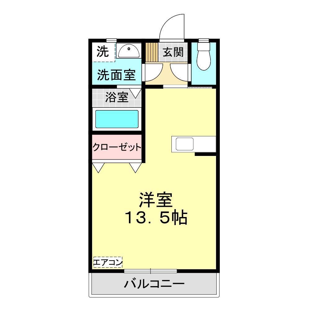 アプリコット(ワンルーム/1階)の間取り写真