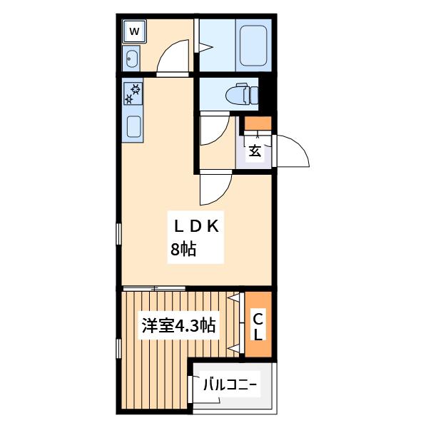 ハレレア タチカワ(1LDK/1階)の間取り写真