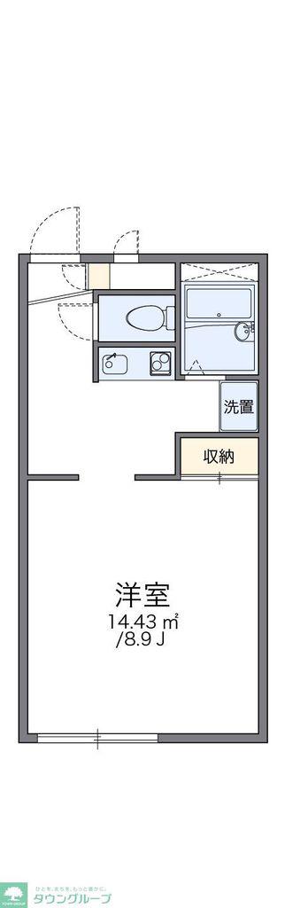 レオパレスグロリアスII(1K/2階)の間取り写真