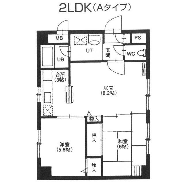 藤井ビル北17条(2LDK/8階)の間取り写真