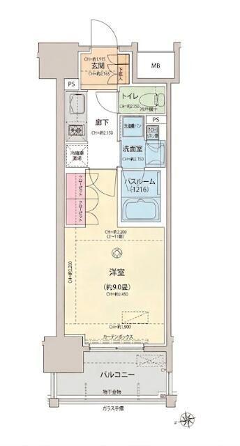 オープンレジデンシア大須門前町(1K/2階)の間取り写真