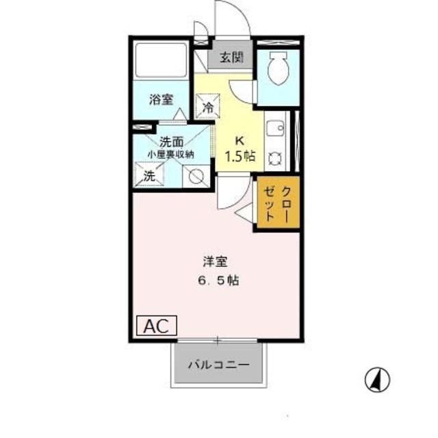MSエクレール(1K/2階)の間取り写真
