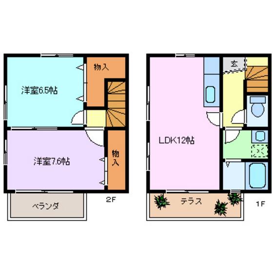 ハミングコート吉村(2LDK/1階)の間取り写真