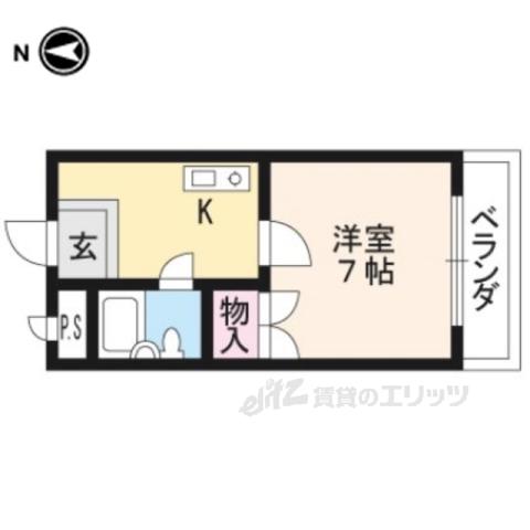 グランドール新田辺(1K/3階)の間取り写真
