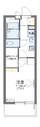レオパレスアスター(1K/3階)の間取り写真