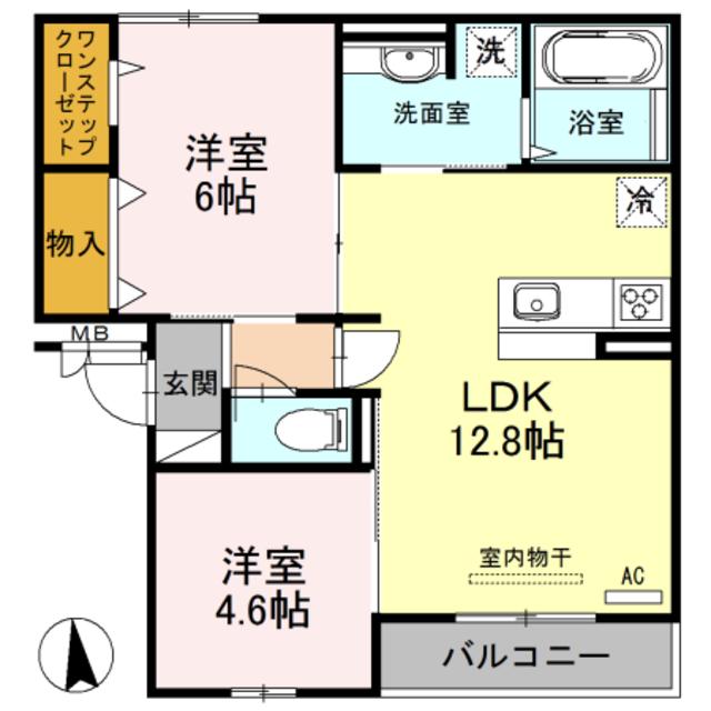 サンモールM(2LDK/2階)の間取り写真