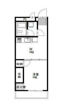 蕨平和マンション(1DK/2階)の間取り写真