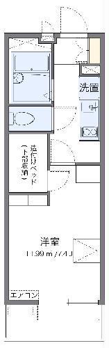 レオパレスエクセラン(1K/2階)の間取り写真