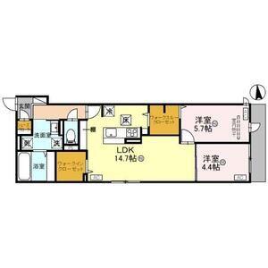 D-ROOM文の里(2LDK/1階)の間取り写真