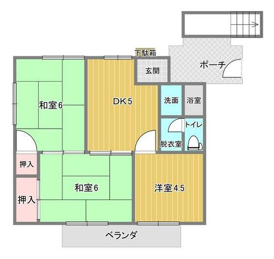 コーポ・ミセス(3DK/2階)の間取り写真