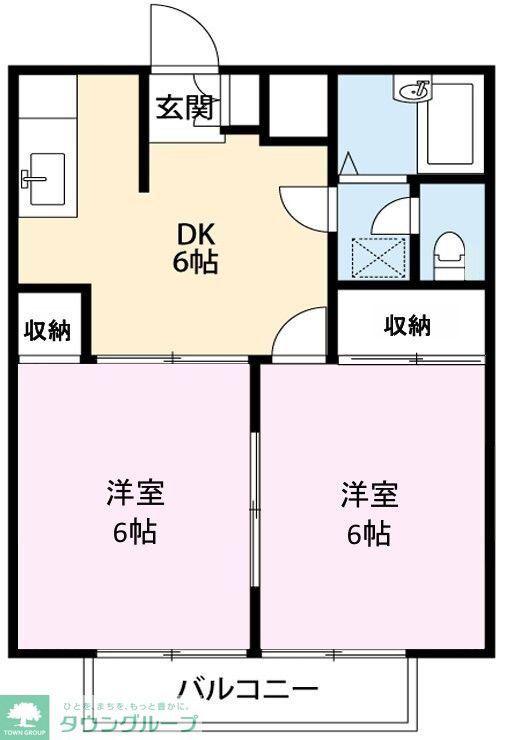 エクセレントプラザI(2DK/2階)の間取り写真