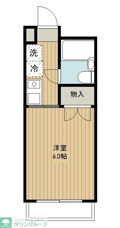 フラワーハイツC(1K/3階)の間取り写真