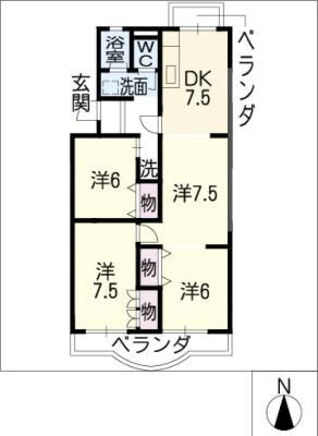 レジデンス内浦(4DK/2階)の間取り写真