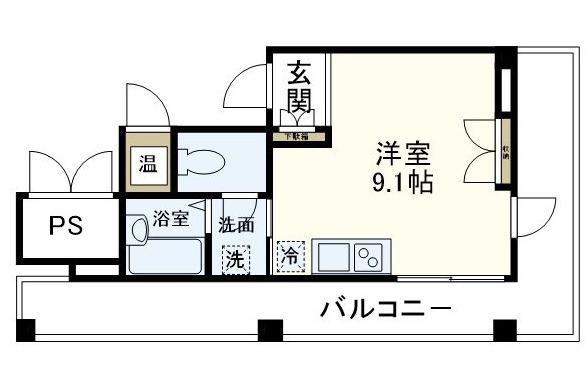 レオンK(ワンルーム/3階)の間取り写真