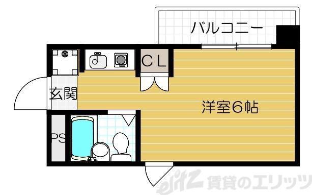 エスプライム新大阪II(1K/3階)の間取り写真