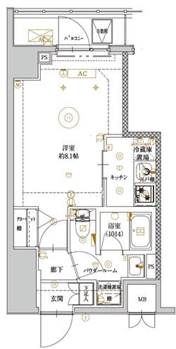 ARTESSIMO ESK(1K/7階)の間取り写真