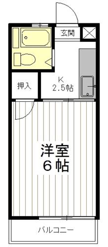 コーポS(1K/2階)の間取り写真