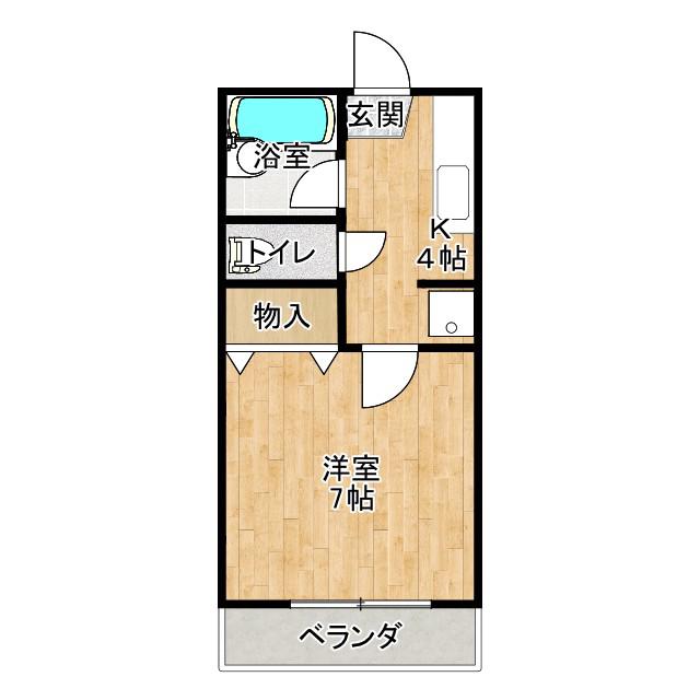 コーポみらいパート1(1K/1階)の間取り写真